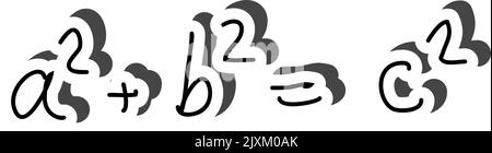 Formel Aufkleber mit Schatten auf Bildung Thema. Zurück zur Schule. Vektorgrafik. Stock Vektor