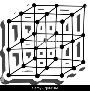 Physik Aufkleber mit Schatten auf Bildung Thema. Zurück zur Schule. Vektorgrafik. Stock Vektor