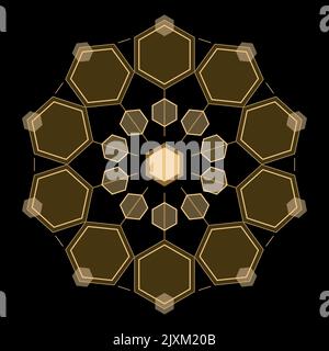 Schema-Vorlage für die Organisation von Unternehmen im Ökosystem Hexagon-Diagramm Stock Vektor