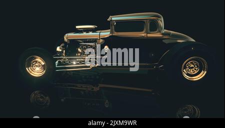 Hot Rod 3D-Rendering Stockfoto