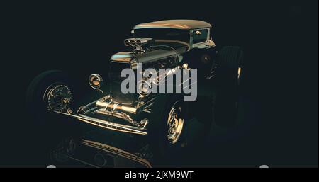 Hot Rod 3D-Rendering Stockfoto