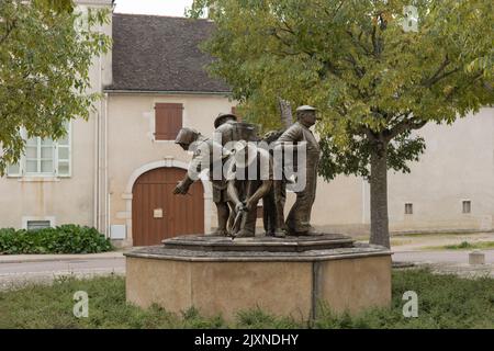 Die Weinberge von Burgund im Herbst Stockfoto