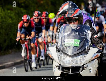 Leader und Bleimotorrad - Tour d Yorks 07092022 Stockfoto