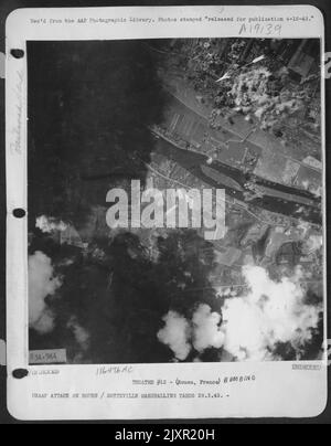 Usaaf Angriff Auf Rouen / Sotteville Rangierbahnhof 28,3.43. Stockfoto