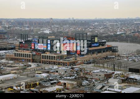 New York - 16. März 2015: Das Citi Field in Queens erwartet Baseballfans der New Yorker Mets Stockfoto