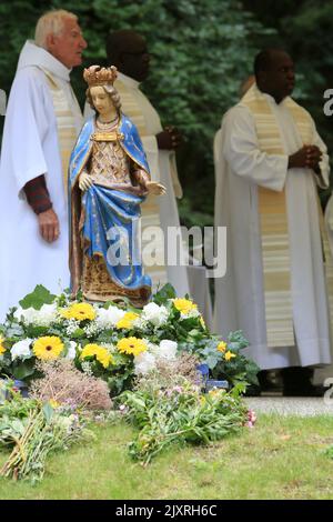 Vierge de la Bénite-Fontaine. Pèlerinage diözésain. Sanctuaire de la Bénite Fontaine. Haute-Savoie. Auvergne-Rhône-Alpes. Frankreich. Europa. Stockfoto