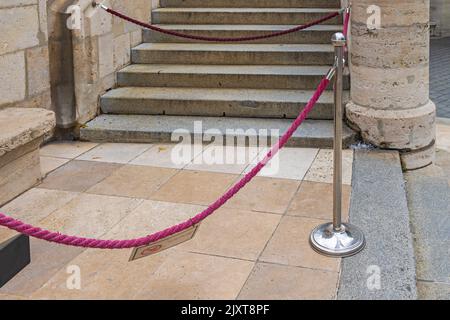 Rotes Seil Standion Privateigentum Nicht Eingeben Zeichen Stockfoto