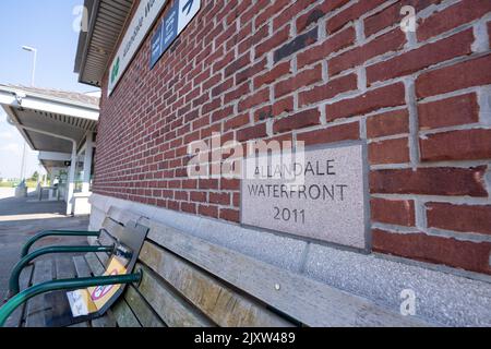 FAHREN SIE AUF den Transit Allandale Waterfront Station. Stockfoto