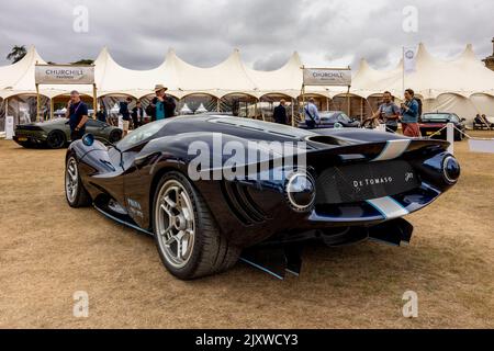 De Tomaso P72, im Salon Privé Concours d’Elégance, der am 4.. September 2022 im Schloss Blenheim stattfand. Stockfoto