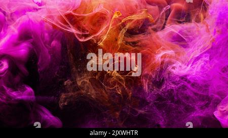Farbe Rauch Kunst Hintergrund Tinte Wasser rosa orange Stockfoto