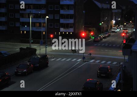 Kastrup/Kopenhagen/Dänemark/07.SEPT.2022/einige dänische Countirs werden die Straßenbeleuchtung von 10.pm bis 05.am wegen des hohen Energie- und Strompreises schließen. (Foto. Francis Joseph Dean/Dean Pictures. Stockfoto