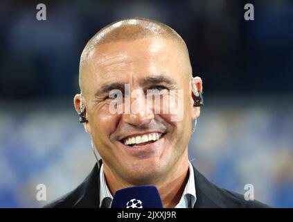 Neapel, Kampanien, Italien. 7. September 2022. Während des Champions-League-Fußballmatches SSC Napoli gegen FC Liverpool am 07. September 2022 im Diego Armando Maradona-Stadion in Neapel.in Bild: Fabio Cannavaro (Bildnachweis: © Fabio Sasso/ZUMA Press Wire) Bildnachweis: ZUMA Press, Inc./Alamy Live News Stockfoto