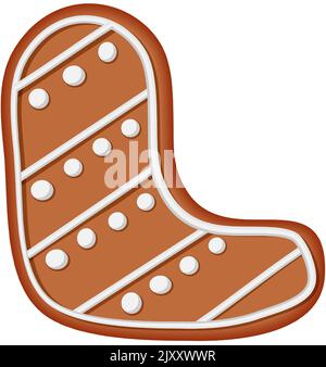 Lebkuchenalphabet. Kreatives Lebkuchen-Typografie-Design. Keks traditionelle dekorative Alphabet. Schriftart Christmas Cookie. Buchstabe L. Stock Vektor