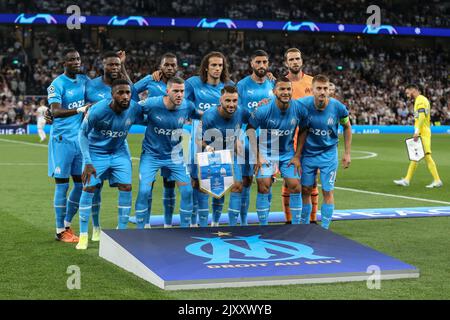 London, Großbritannien. 07. September 2022. Mannschaftsfoto von Marseille während des UEFA Champions League-Spiels Tottenham Hotspur gegen Marseille im Tottenham Hotspur Stadium, London, Vereinigtes Königreich, 7.. September 2022 (Foto von Arron Gent/News Images) Credit: News Images LTD/Alamy Live News Stockfoto