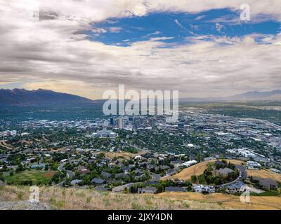 Weite Ansicht von Salt Lake City, Utah, USA Stockfoto