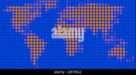 Blau und orange pixelige Word Map für Präsentation, Druck, Web, etc. Gut für Hintergrund und Textur zu. Stockfoto