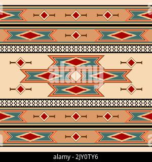 Abstraktes Nahtloses Muster im American Southwest Design Stil - Vektor Illustration Stock Vektor