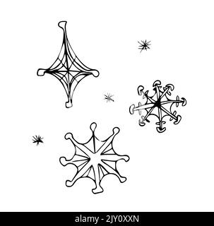 Snowflake handgezeichnete Doodle Vektorgrafik. Winterkonzept Stock Vektor