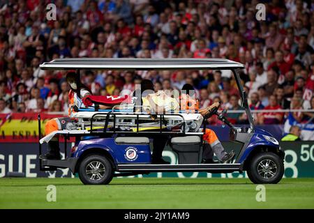 Madrid, Spanien. 07. September 2022. Otavio vom FC Porto während des UEFA Champions League-Spiels zwischen Atletico de Madrid und dem FC Porto, Gruppe B, spielte am 7. September 2022 im Civitas Metropolitano Stadium in Madrid, Spanien. (Foto von Ruben Albarran/PRESSIN) Quelle: PRESSINPHOTO SPORTS AGENCY/Alamy Live News Stockfoto