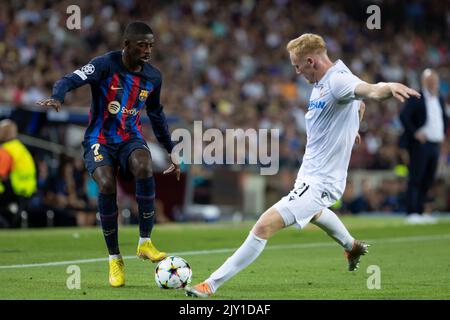 Barcelona, Spanien. 07. September 2022. Ousmane Dembele vom FC Barcelona während des UEFA Champions League-Spiels zwischen dem FC Barcelona und Viktoria Plzen im Camp Nou in Barcelona, Spanien. Bild: DAX Images/Alamy Live News Stockfoto