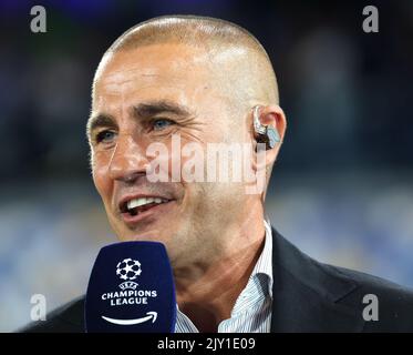 Neapel, Kampanien, Italien. 7. September 2022. Während des Champions-League-Fußballmatches SSC Napoli gegen FC Liverpool am 07. September 2022 im Diego Armando Maradona-Stadion in Neapel.in Bild: Fabio Cannavaro (Bildnachweis: © Fabio Sasso/ZUMA Press Wire) Bildnachweis: ZUMA Press, Inc./Alamy Live News Stockfoto