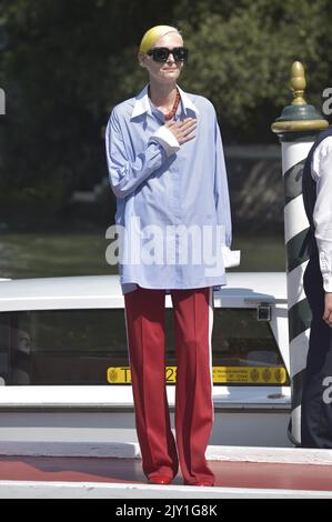 Venedig, Italien. 06. September 2022. Tilda Swinton wird während der Internationalen Filmfestspiele Venedig 79. am 7. September 2022 in Venedig, Italien, gesehen. Foto von Rocco Spaziani/UPI Credit: UPI/Alamy Live News Stockfoto