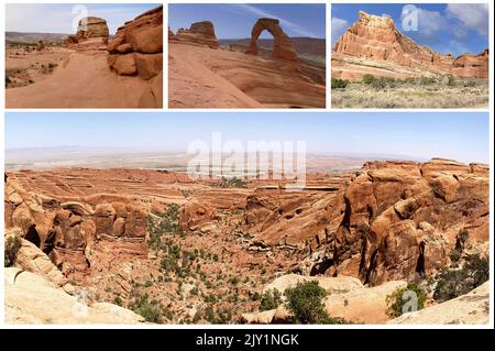 Das ikonische Monument Valley, Arizona, eines der Symbole der USA und des alten und wilden Westens, heute ein Navajo-Indianerreservat (1) Stockfoto