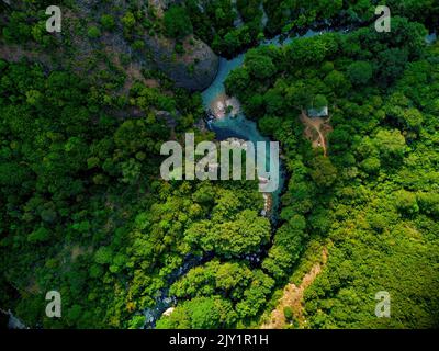Luftaufnahme der Vikos-Schlucht, Zagori, Epirus, Griechenland Stockfoto