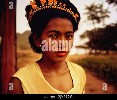 Ein Vintage-Foto einer schönen jungen Timoresen-Frau Stockfoto