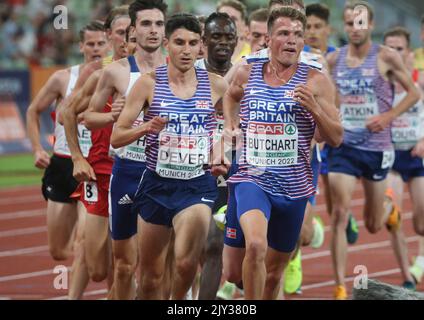 DEVER Patrick und BUTCHART Andrew of Great Britain Men's 5000m Finale während der Leichtathletik-Europameisterschaften 2022 am 15. August 2022 in München, Deutschland - Foto Laurent Lairys / DPPI Stockfoto