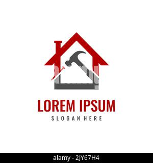 Home Konstruktion Logo Design-Vorlage. Logo-Vorlage Für Das Haus-Gebäude-Geschäft Stock Vektor