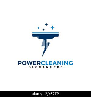 Logo-Vektor Für Die Energiereinigung. Kreative Reinigung Logo Vorlage Design. Stock Vektor