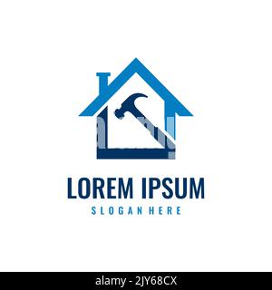 Home Konstruktion Logo Design-Vorlage. Logo-Vorlage Für Das Haus-Gebäude-Geschäft Stock Vektor