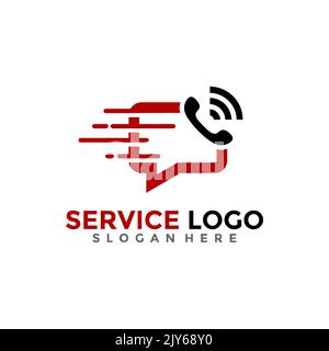 Fast Call Logo Vector. Symbol für Telefon- und Nachrichtenzeichen. Design-Vorlage Für Kundenlogo. Stock Vektor