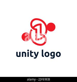 Unity Logo Template Design. Logo, Partnerschaft, Team usw. für kreative Social-Media-Mitarbeiter Stock Vektor
