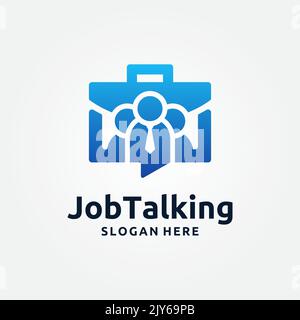 Job Talk Logo Template Design. Vektor-Illustration für Social Job-Chats Stock Vektor