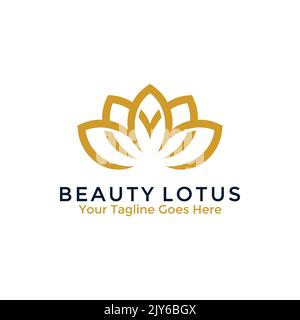 Design-Vorlage Für Das Lotus-Blumenlogo Von Beauty. Vektorgrafik. Stock Vektor