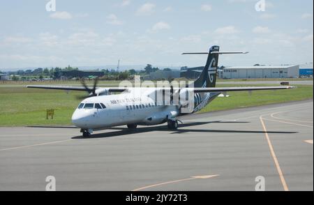 Palmerston North, Neuseeland - Januar 22 2019: Neuseeländische Luftfahrzeuge nach der Landung am Flughafen Palmerston North. Stockfoto