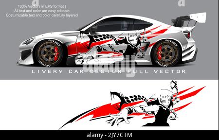 blin dvan Abziehbild-Design-Vektor. Grafische abstrakte Streifen Racing Hintergrund Kit Designs für Wrap-Fahrzeug, Rennwagen, Rallye, Abenteuer und Lackierung Stock Vektor