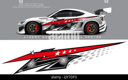 blin dvan Abziehbild-Design-Vektor. Grafische abstrakte Streifen Racing Hintergrund Kit Designs für Wrap-Fahrzeug, Rennwagen, Rallye, Abenteuer und Lackierung Stock Vektor