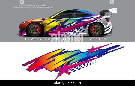 blin dvan Abziehbild-Design-Vektor. Grafische abstrakte Streifen Racing Hintergrund Kit Designs für Wrap-Fahrzeug, Rennwagen, Rallye, Abenteuer und Lackierung Stock Vektor