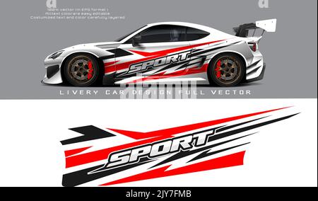 blin dvan Abziehbild-Design-Vektor. Grafische abstrakte Streifen Racing Hintergrund Kit Designs für Wrap-Fahrzeug, Rennwagen, Rallye, Abenteuer und Lackierung Stock Vektor