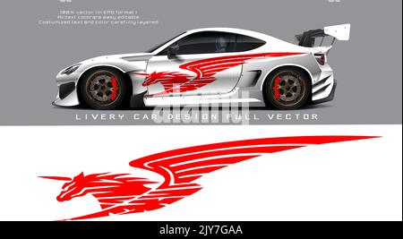 blin dvan Abziehbild-Design-Vektor. Grafische abstrakte Streifen Racing Hintergrund Kit Designs für Wrap-Fahrzeug, Rennwagen, Rallye, Abenteuer und Lackierung Stock Vektor