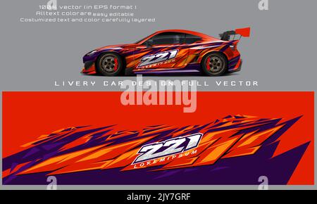 blin dvan Abziehbild-Design-Vektor. Grafische abstrakte Streifen Racing Hintergrund Kit Designs für Wrap-Fahrzeug, Rennwagen, Rallye, Abenteuer und Lackierung Stock Vektor