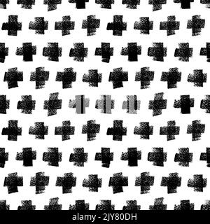 Nahtloses Muster mit Kreuzen in verschiedenen Größen. Stock Vektor