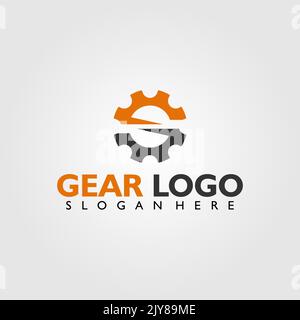 Letter S Gear Logo Vektor, Symbol, Symbol, Illustration Design Vorlage Stock Vektor