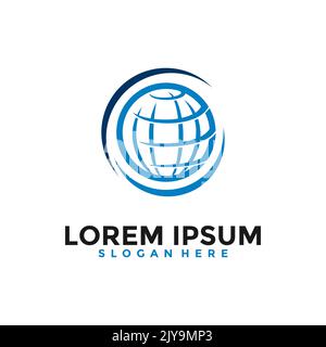 Design Der Globalen Logo-Vorlage Für Den Schutz. Globales Design-Konzept für Sicherheitslogos. Vektorgrafik Stock Vektor