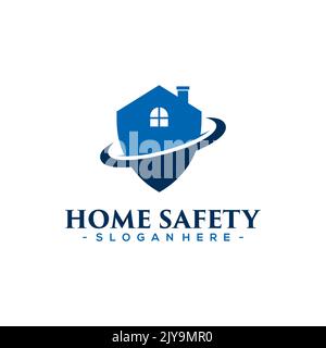 Home Safety Logo Template Design. Stock Vektor