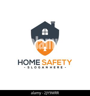 Home Safety Logo Template Design. Stock Vektor