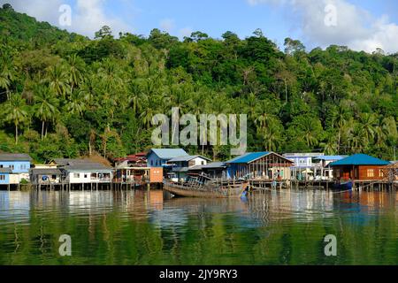 Indonesien Anambas-Inseln - Terempa Fischerdorf Siantan-Insel Stockfoto